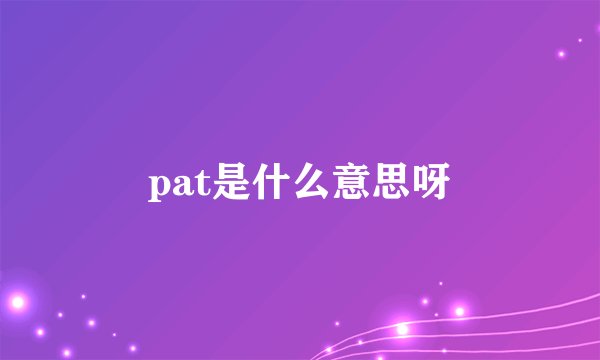 pat是什么意思呀