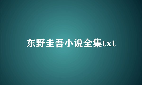 东野圭吾小说全集txt