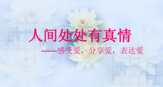 “人间处处有真情,真情时时暖人心”是什么意思