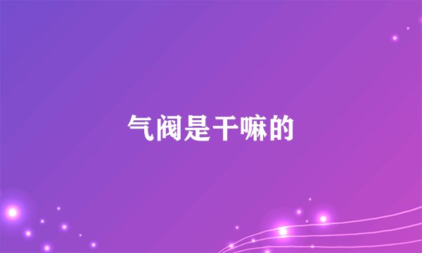气阀是干嘛的