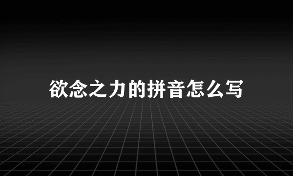 欲念之力的拼音怎么写