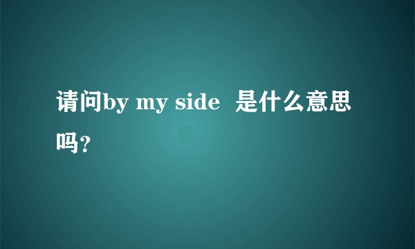 请问by my side  是什么意思吗？