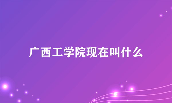 广西工学院现在叫什么