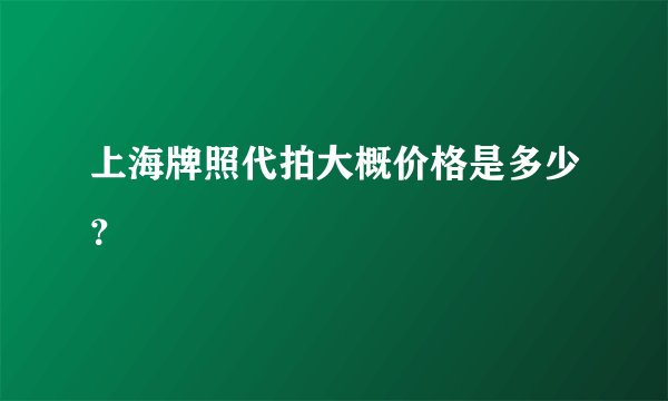 上海牌照代拍大概价格是多少？