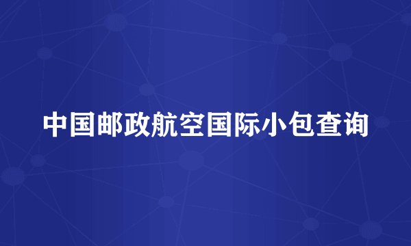 中国邮政航空国际小包查询