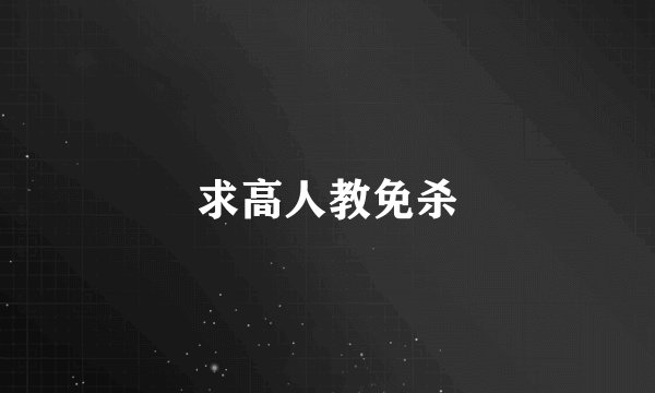 求高人教免杀