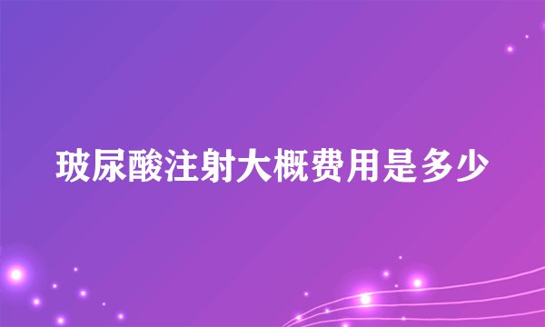 玻尿酸注射大概费用是多少