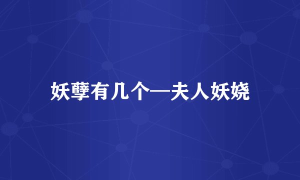 妖孽有几个—夫人妖娆