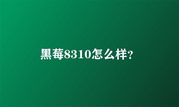 黑莓8310怎么样？