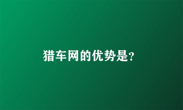 猎车网的优势是？