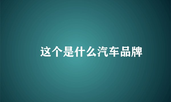 ⚡这个是什么汽车品牌