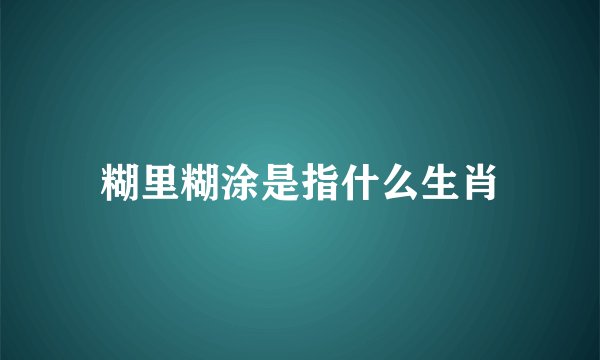 糊里糊涂是指什么生肖