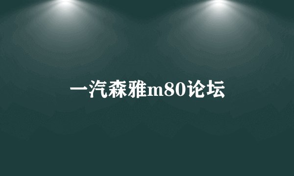 一汽森雅m80论坛