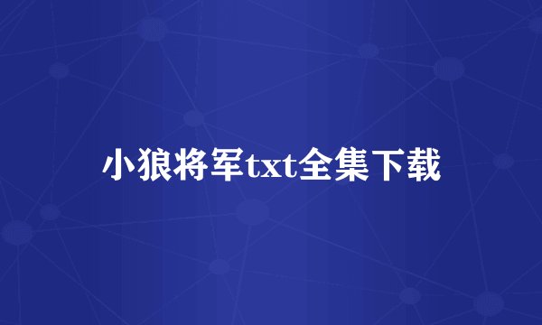 小狼将军txt全集下载
