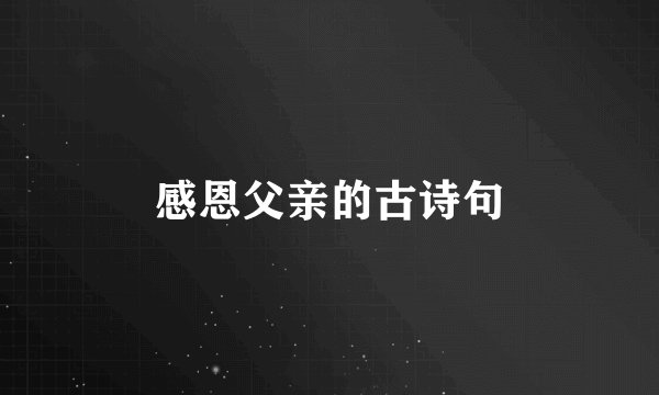 感恩父亲的古诗句