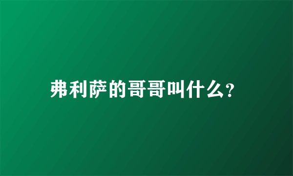 弗利萨的哥哥叫什么？