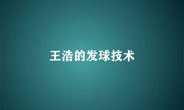 王浩的发球技术