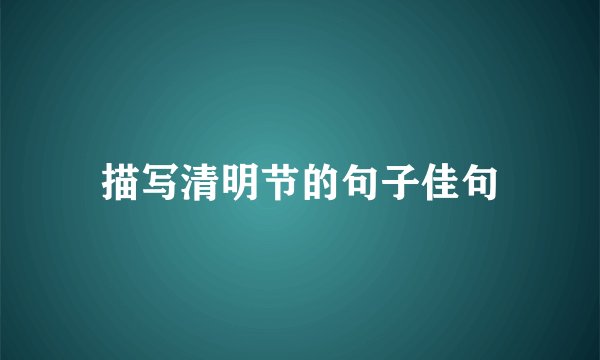 描写清明节的句子佳句