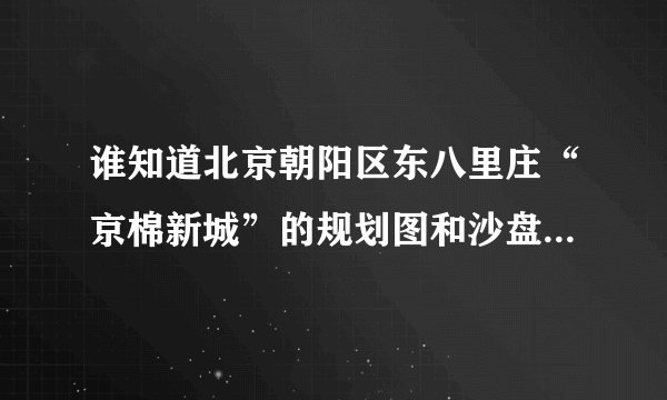 谁知道北京朝阳区东八里庄“京棉新城”的规划图和沙盘现在在什么位置放着？