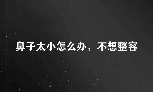 鼻子太小怎么办，不想整容