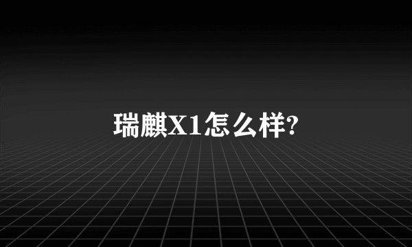 瑞麒X1怎么样?