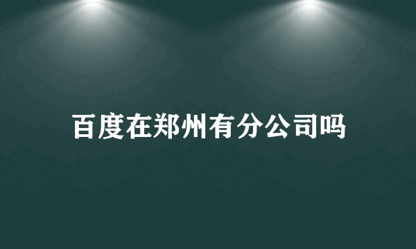 百度在郑州有分公司吗