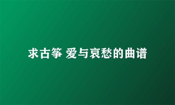 求古筝 爱与哀愁的曲谱