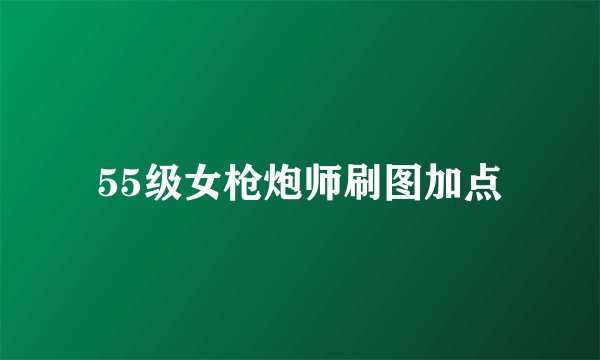 55级女枪炮师刷图加点
