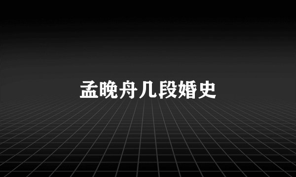 孟晚舟几段婚史