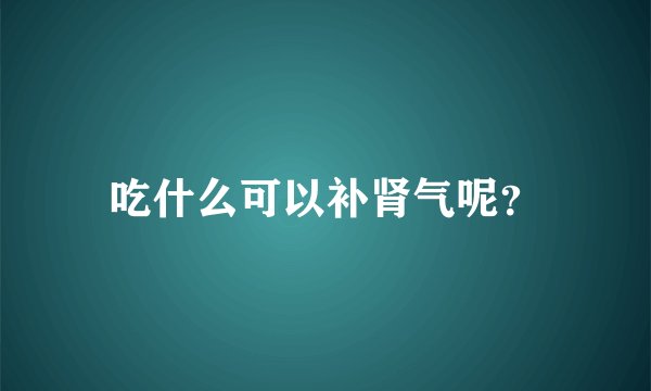 吃什么可以补肾气呢？