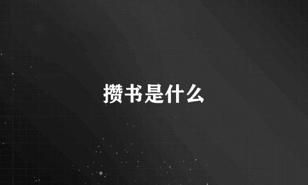 攒书是什么