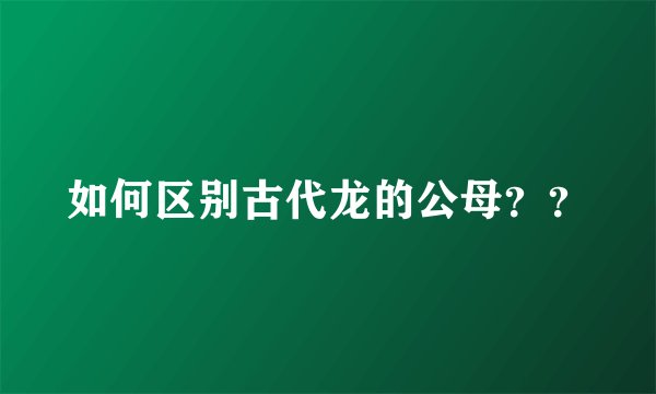 如何区别古代龙的公母？？