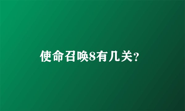 使命召唤8有几关？