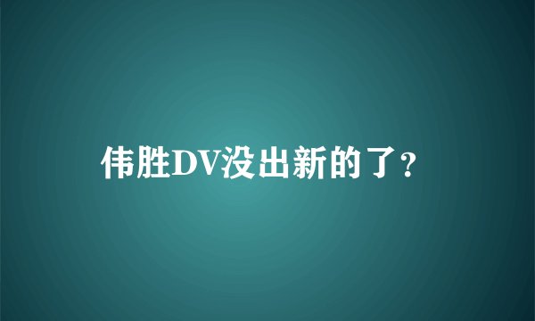 伟胜DV没出新的了？