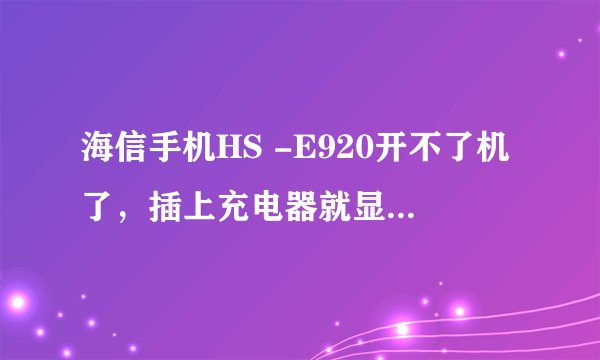 海信手机HS -E920开不了机了，插上充电器就显示这个标志，怎么回事啊！求解！！！