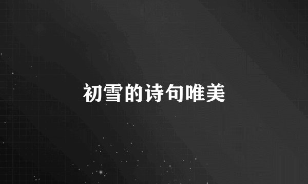 初雪的诗句唯美