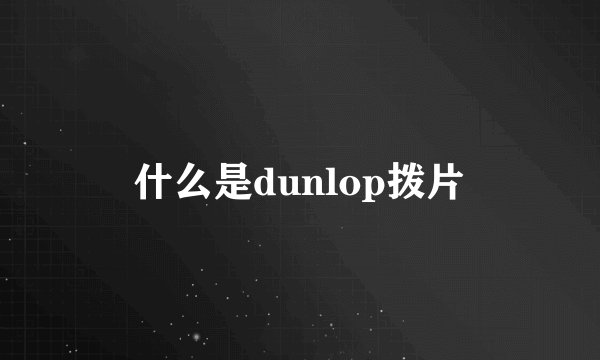 什么是dunlop拨片