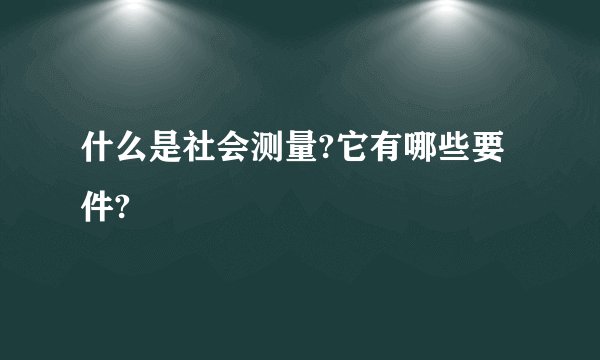 什么是社会测量?它有哪些要件?