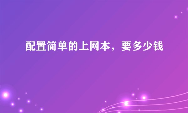 配置简单的上网本，要多少钱