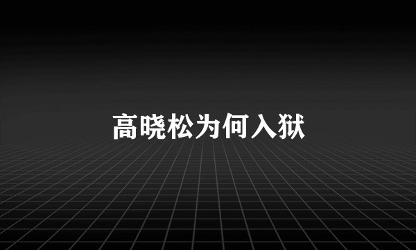 高晓松为何入狱