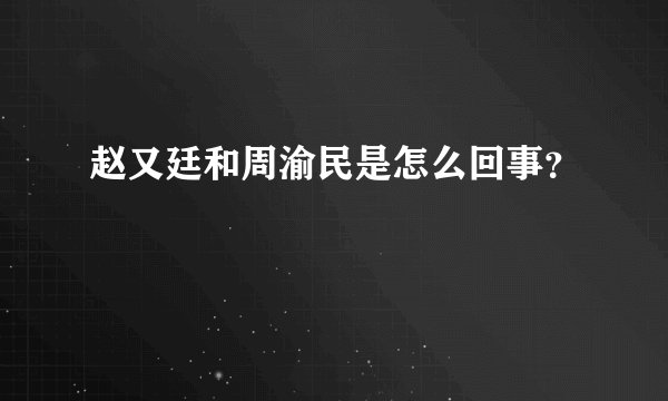 赵又廷和周渝民是怎么回事？