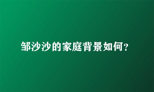 邹沙沙的家庭背景如何？