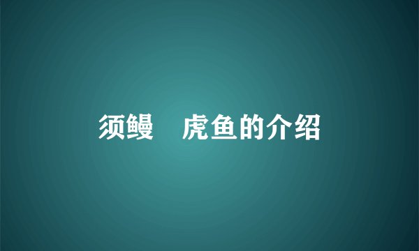 须鳗鰕虎鱼的介绍