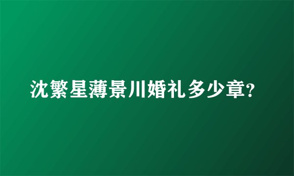 沈繁星薄景川婚礼多少章？