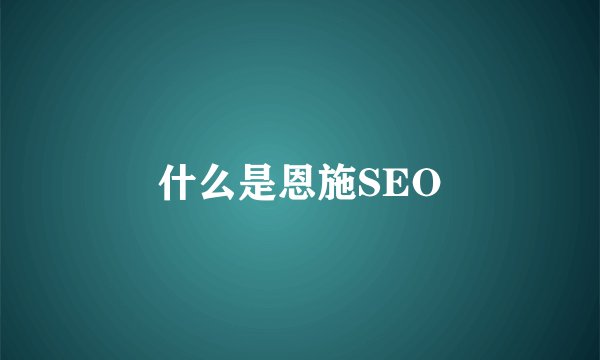 什么是恩施SEO