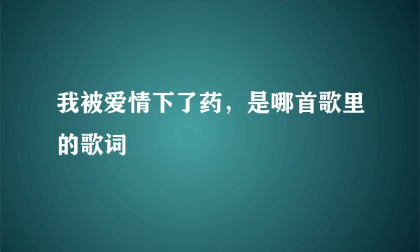 我被爱情下了药，是哪首歌里的歌词