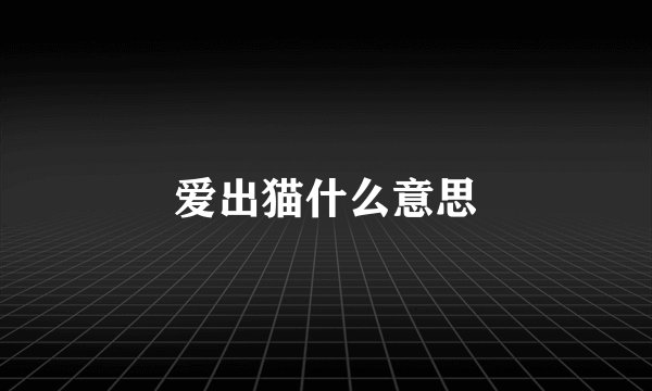 爱出猫什么意思