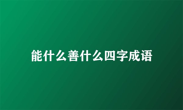 能什么善什么四字成语