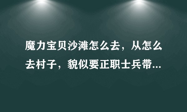 魔力宝贝沙滩怎么去，从怎么去村子，貌似要正职士兵带队那说说，详细点。谢谢。