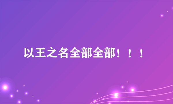以王之名全部全部！！！